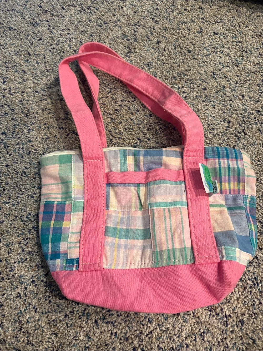 Pink Patchwork Canvas Tote Bag